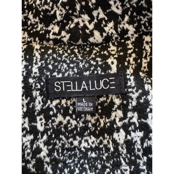 Stella Luce Black & White Plaid Knit Coatigan – Size L - Picture 3 of 5